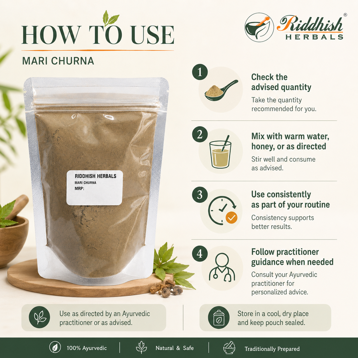 KALA MARI CHURNA 100G | Piper nigrum