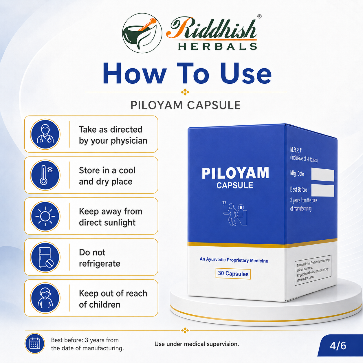 Rutarth Pharma Piloyam Capsule | Saptavimsatika Guggul Suran Ayurvedic