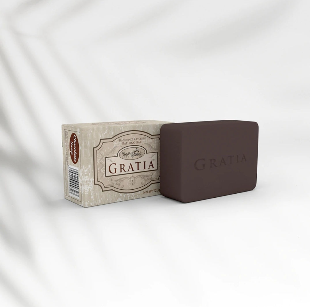 Gratia Handmade Glycerin Soap – Chocolate | Luxury Indulgent Fragrance Bathing Bar (125g)