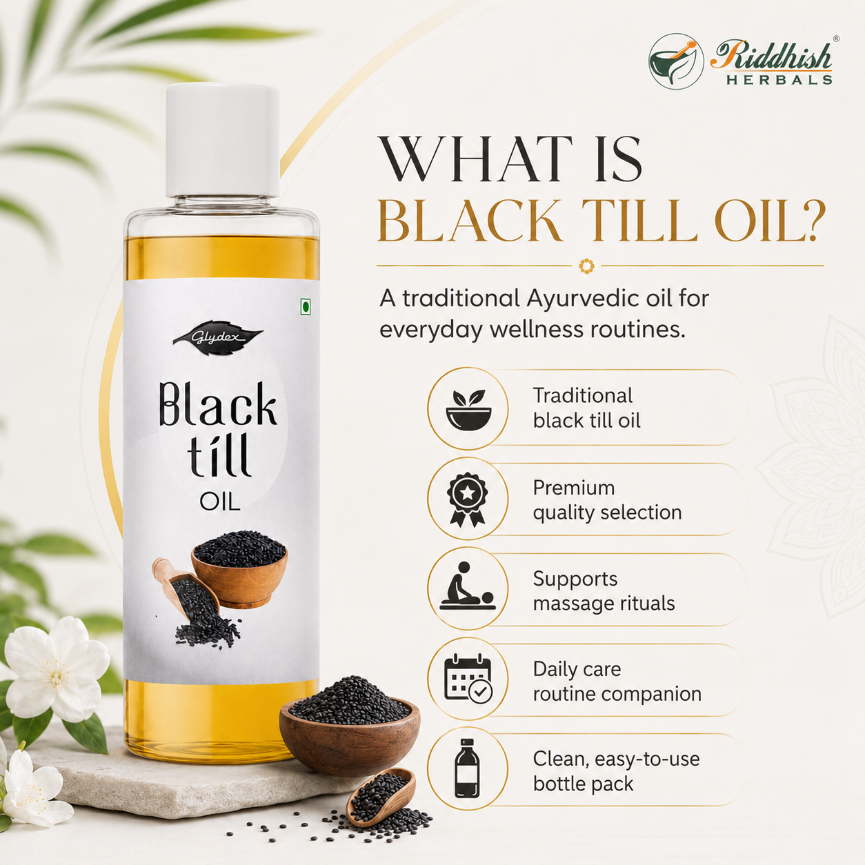 BLACK TIL OIL (50ML) | Natural Skin & Hair Health | GLYDEX PHARMACEUTICAL