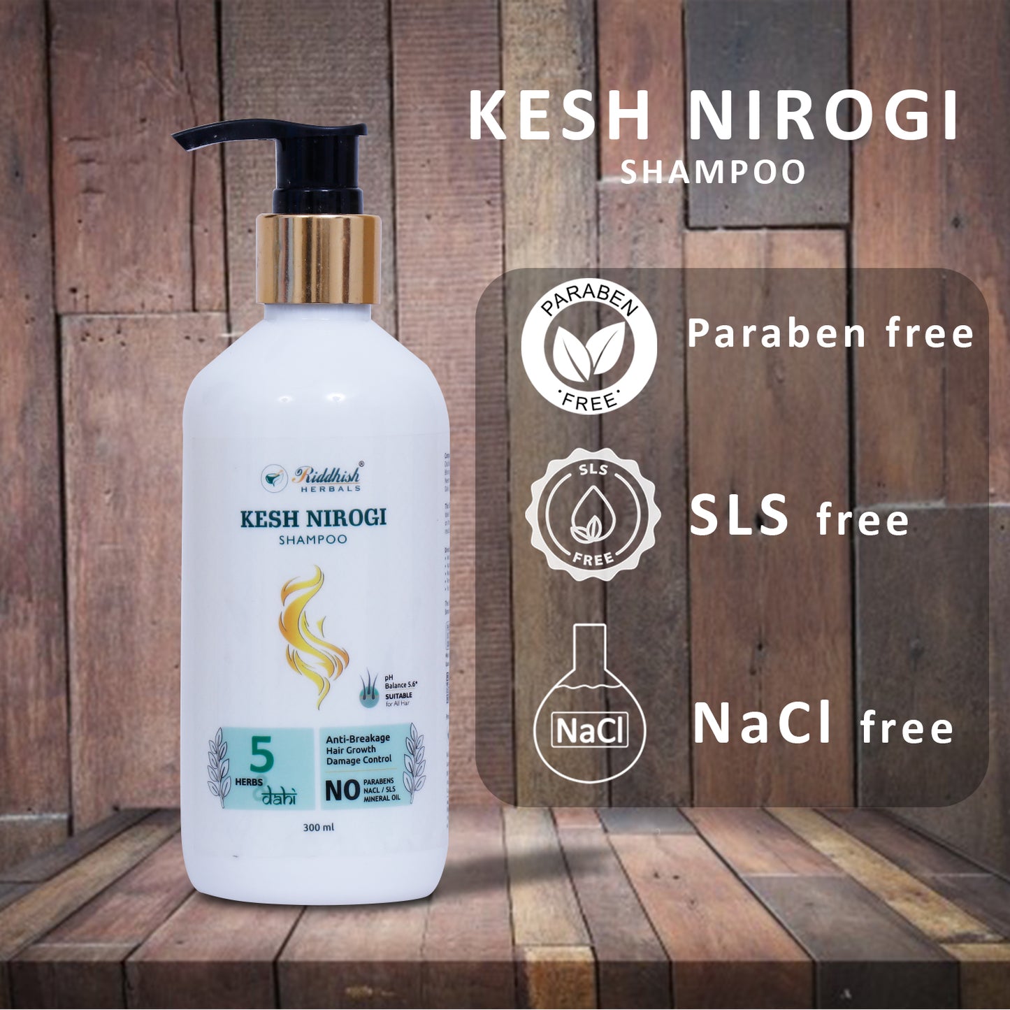 Kesh Nirogi Anti Hairfall and Silky Shampoo - 1 LITRE PACK - Intense Moisturization for Shiny Hair | RIDDHISH HERBALS