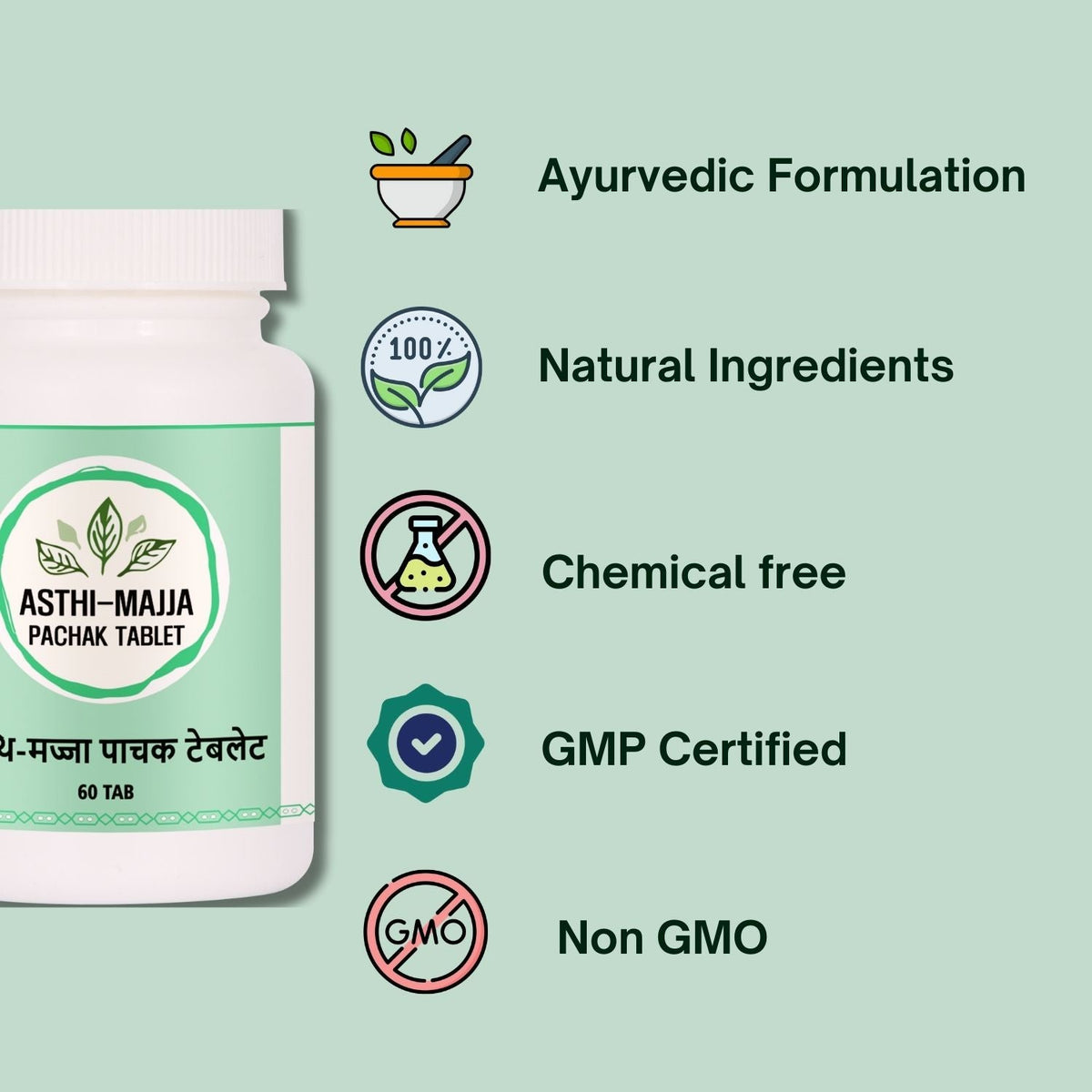 Asthi Majja Pachak Tablets 60 Tab bottle — Panchamrut Herbals | Riddhish Herbals