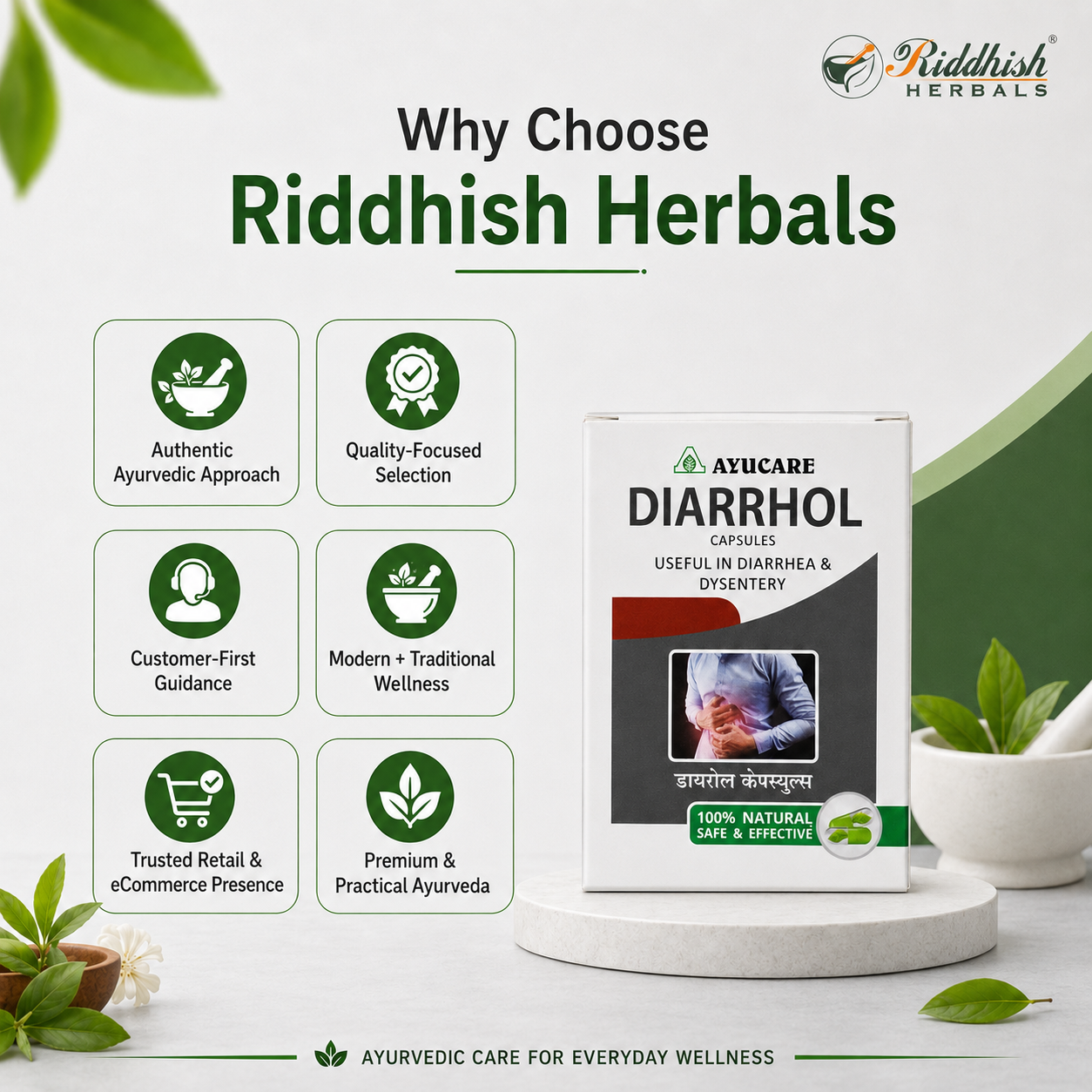 DIARRHOL CAPSULES (30CAP) | Useful in diarrhea & dysentery | AYUCARE PHARMACEUTICAL