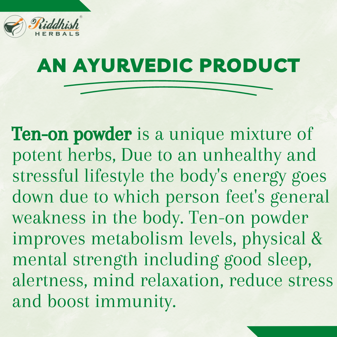 Ten On Powder classical Vajikarana herbs Safed Musli Shatavari Vidarikand — Riddhish Herbals