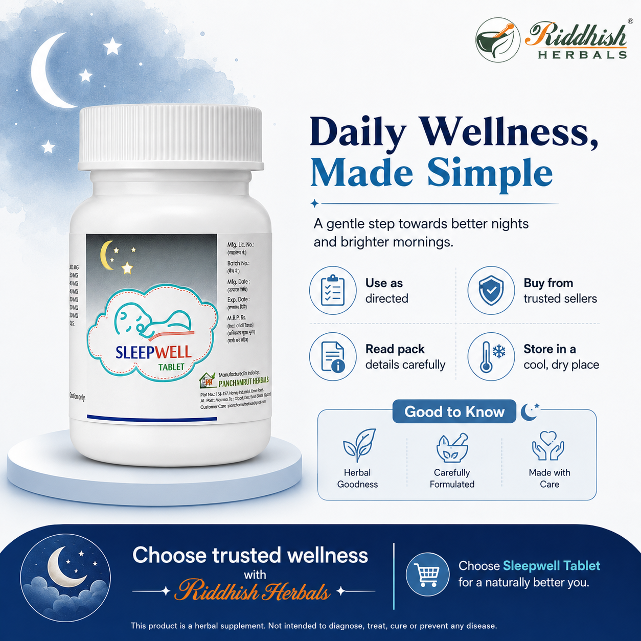 Panchamrut Herbals Sleepwell Tablet 30T