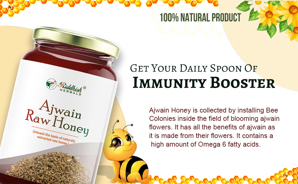 Ajwain / Ajma Raw Organic Honey 500g | Natural Taste Honey | Raw and Unprocessed | Gujarat Region