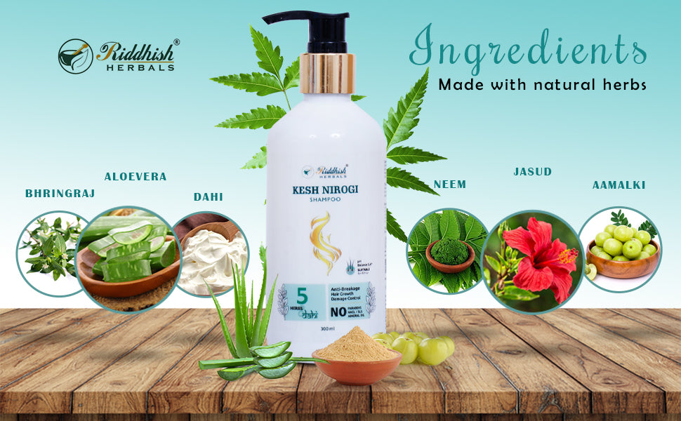 Kesh Nirogi Anti Hairfall and Silky Shampoo - 1 LITRE PACK - Intense Moisturization for Shiny Hair | RIDDHISH HERBALS