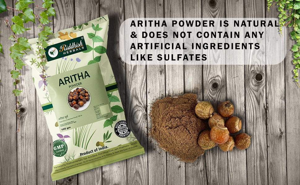 Aritha Powder for Hair (Reetha/Soapnut Powder), Natural Organic Herbs, Hair Strengthening, Shine, Conditioning | Riddhish Herbals