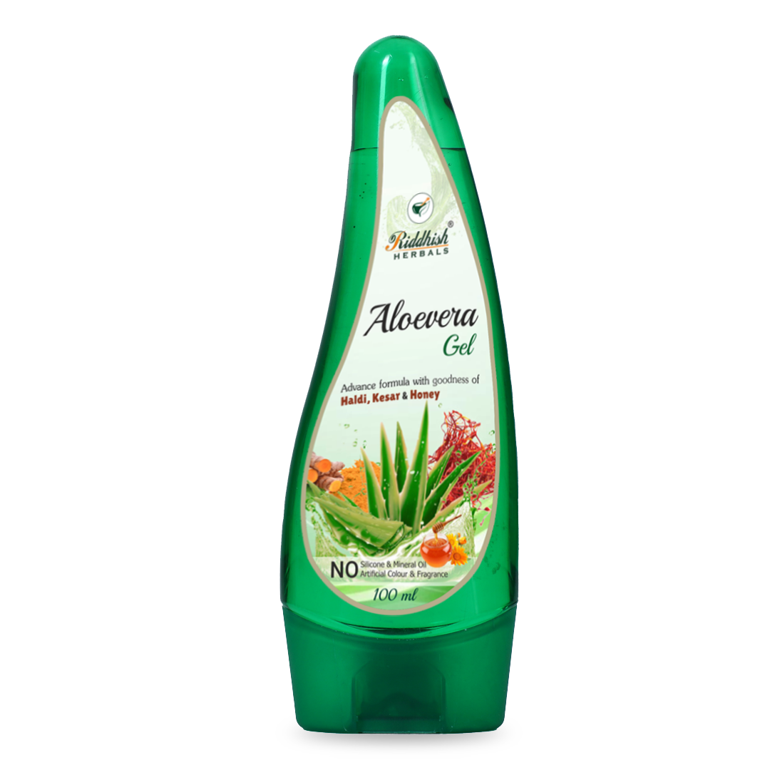 Aloevera Gel With Goodness of Haldi, Kesar & Honey (120ml) | RIDDHISH HERBALS