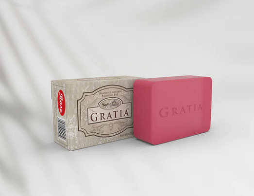 Gratia Handmade Glycerin Soap – Rose (Gulab) | Luxury Floral Fragrance Bathing Bar (125g)