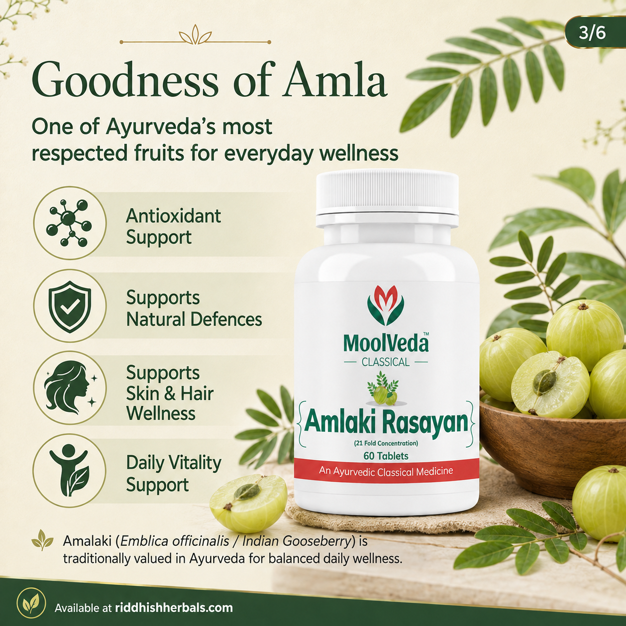 Moolveda Amalaki Rasayan | 60 Tablets | Amla Immunity & Antioxidant Support