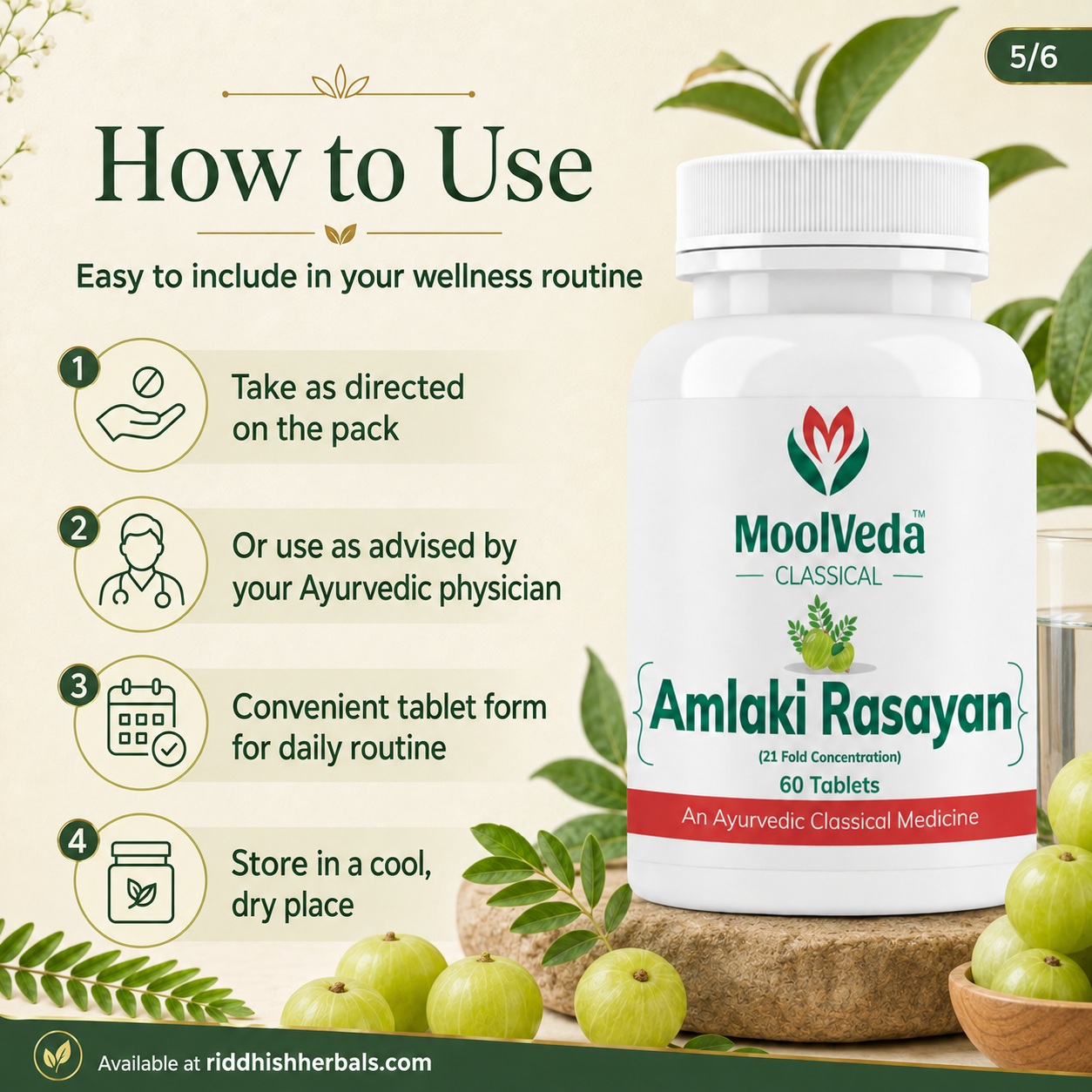 Moolveda Amalaki Rasayan | 60 Tablets | Amla Immunity & Antioxidant Support