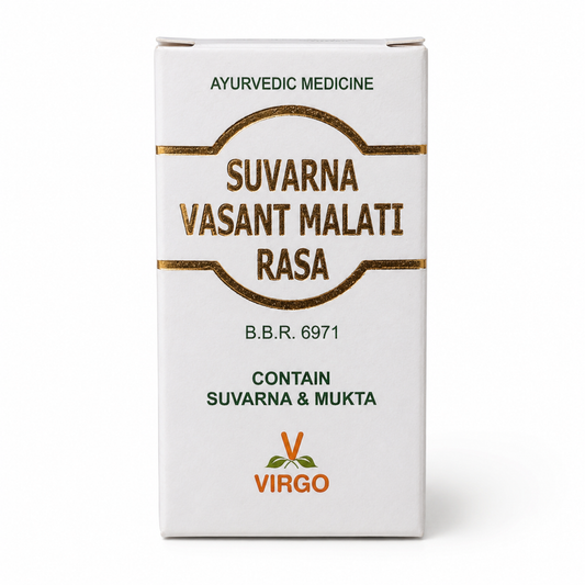 Suvarna Vasant Malati Rasa (Suvarna-Mukta Yukta) tablet — Virgo UAP Pharma, 10 tab pack | Riddhish Herbals