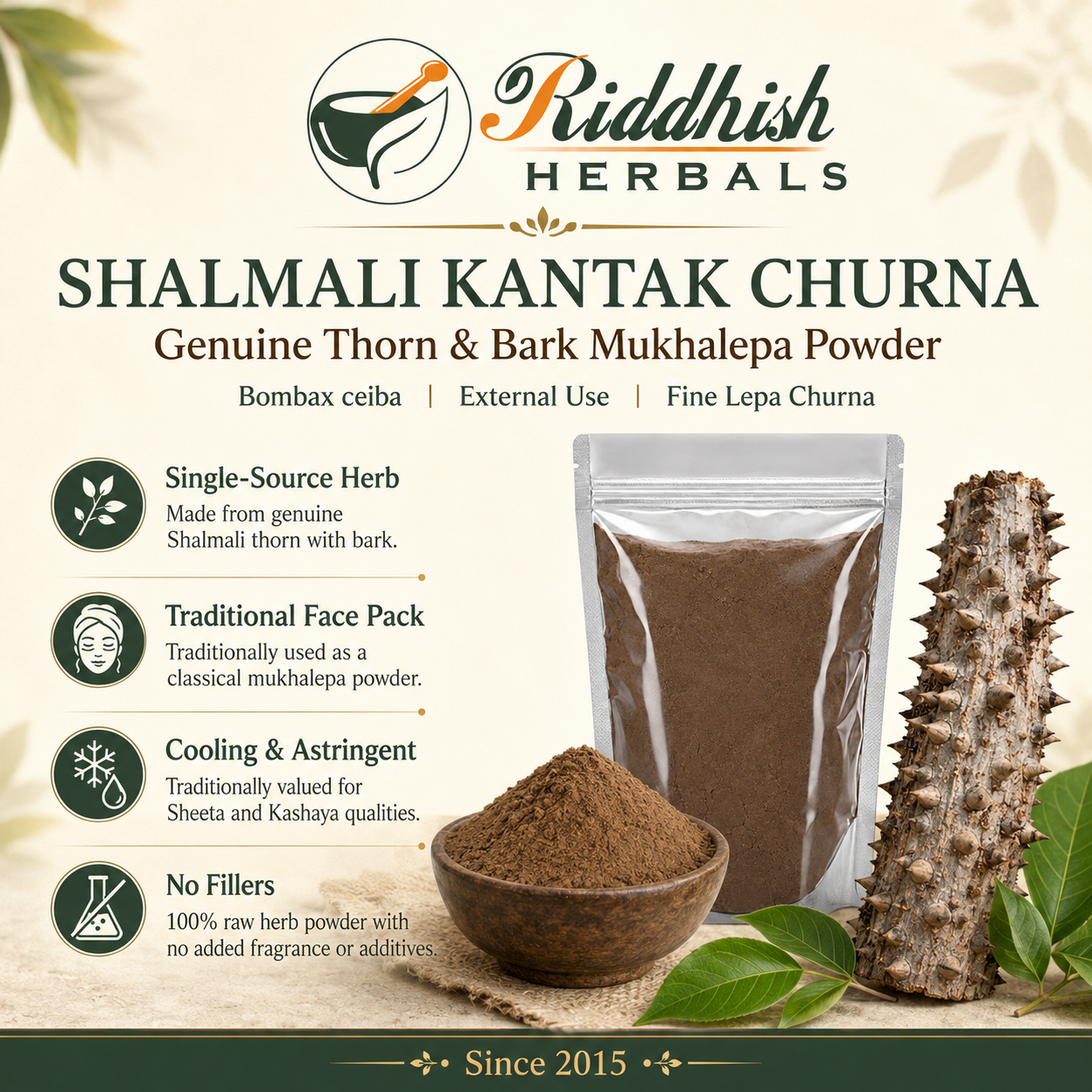 Shalmali Kantak Churna (Thorn & Bark) | Bombax ceiba | Riddhish Herbals