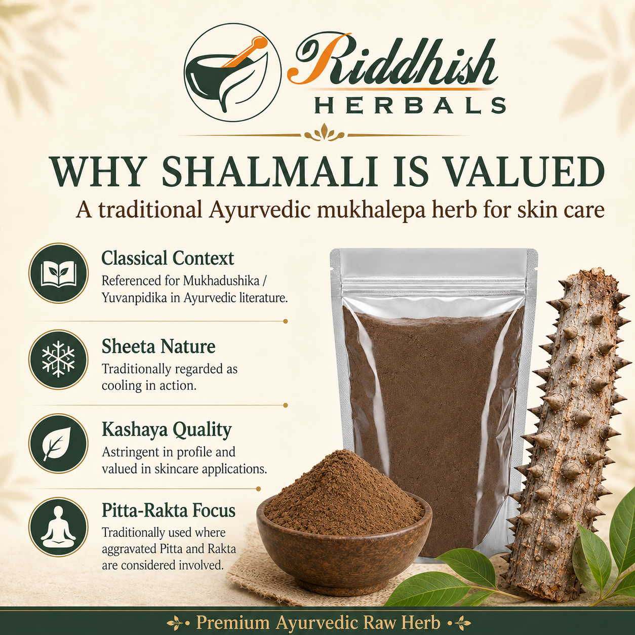 Shalmali Kantak Churna (Thorn & Bark) | Bombax ceiba | Riddhish Herbals