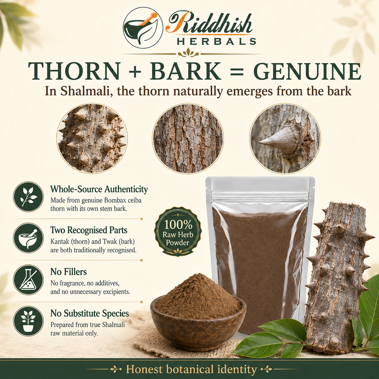 Shalmali Kantak Churna (Thorn & Bark) | Bombax ceiba | Riddhish Herbals