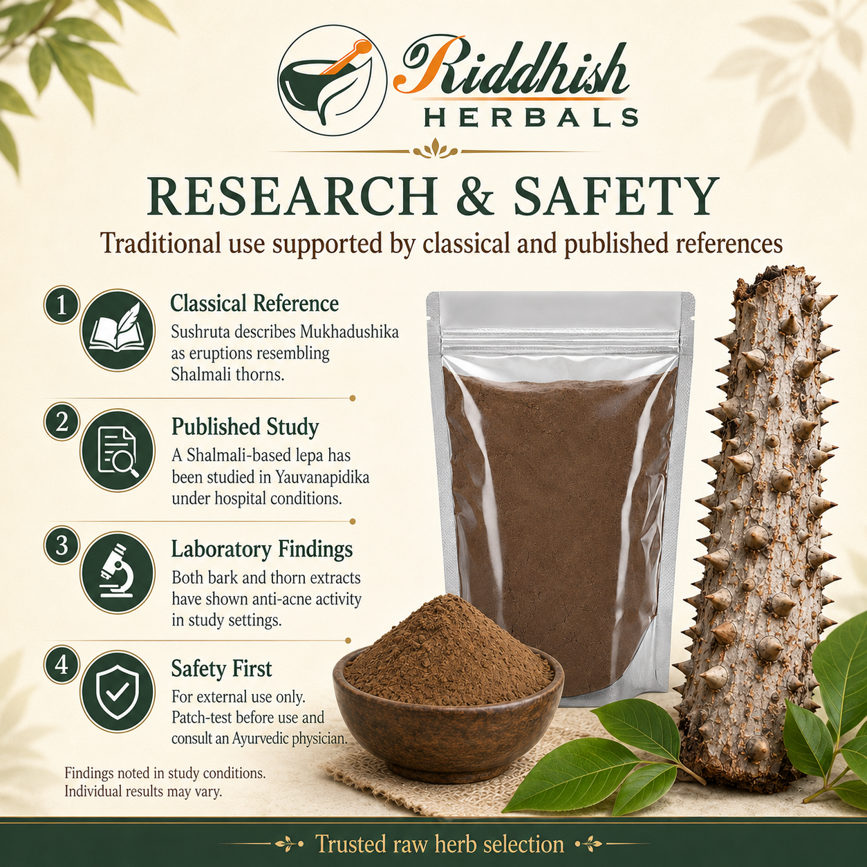 Shalmali Kantak Churna (Thorn & Bark) | Bombax ceiba | Riddhish Herbals