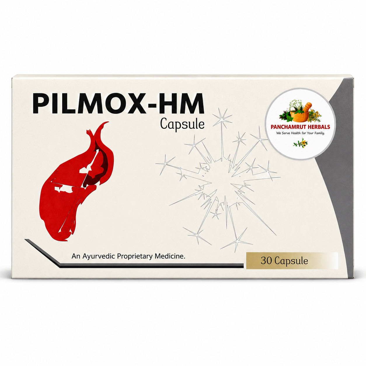 Pilmox-HM Capsule by Panchamrut Herbals — Ayurvedic piles & ano-rectal wellness, 10-capsule strip | Riddhish Herbals