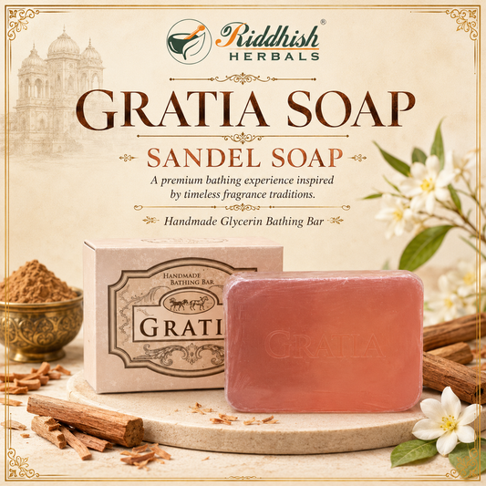 Gratia Handmade Glycerin Soap – Sandalwood (Chandan) | Luxury Classic Fragrance Bathing Bar (125g)