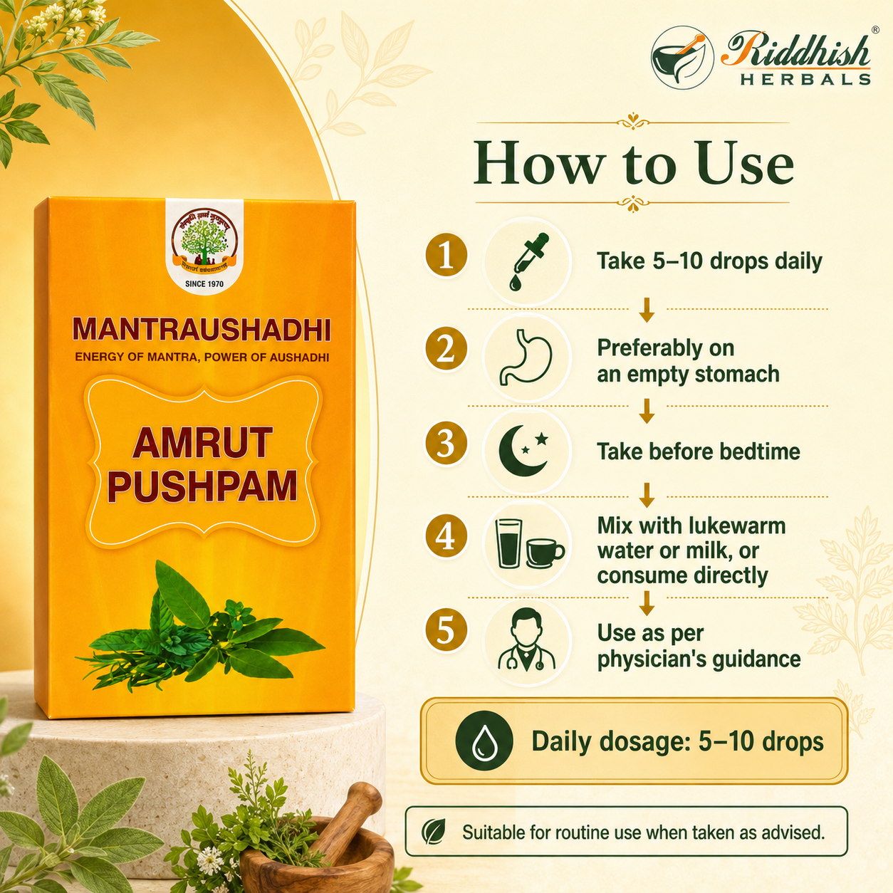 MANTRAUSHADHI AMRUT PUSHPAM 30ML - ENERGY OF MANTRA, POWER OF AUSHADHI