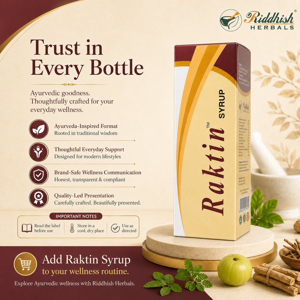 RAKTIN SYRUP (200ML) | THERACHEM HERBALS