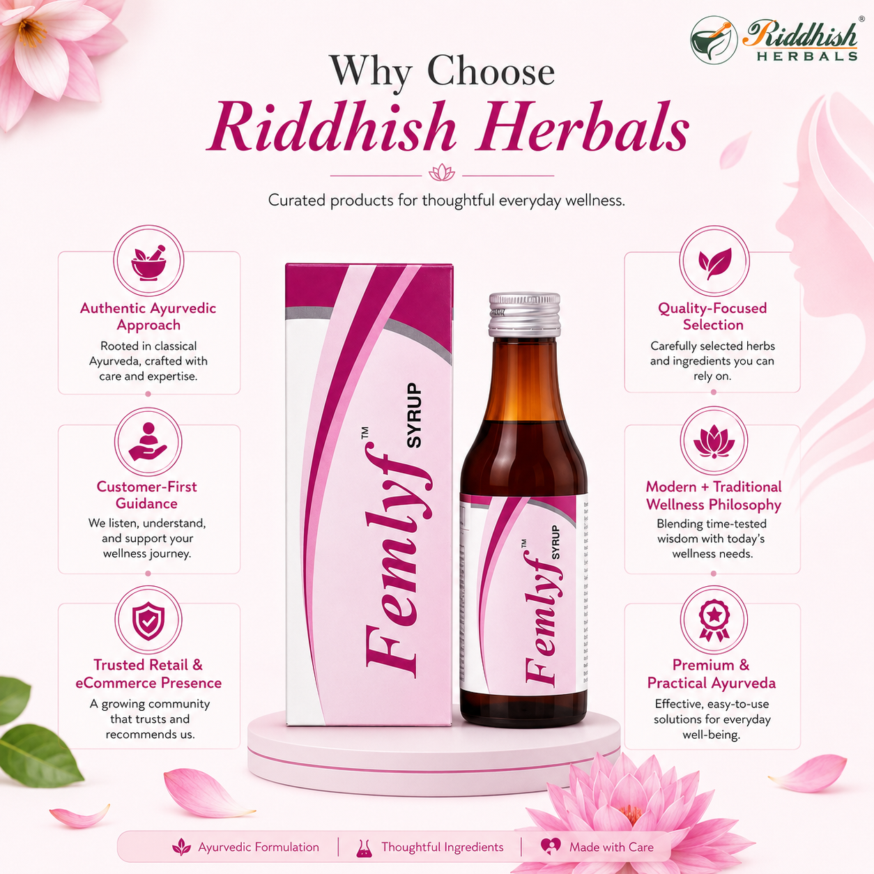 Femlyf Syrup 200ml | Therachem Herbals | Ayurvedic Women's Wellness & Uterine Health Syrup