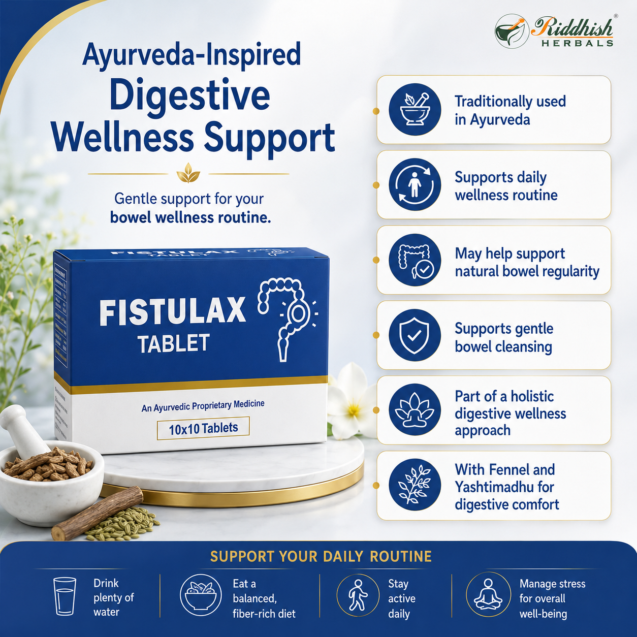 Rutarth Pharma Fistulax Tablet | Mild Ayurvedic Laxative | No Senna