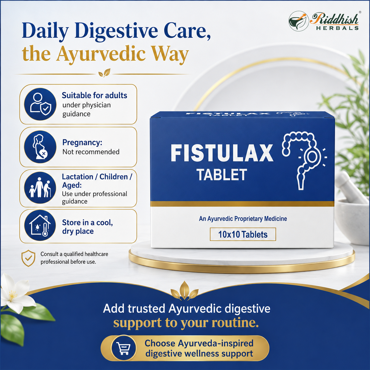 Rutarth Pharma Fistulax Tablet | Mild Ayurvedic Laxative | No Senna