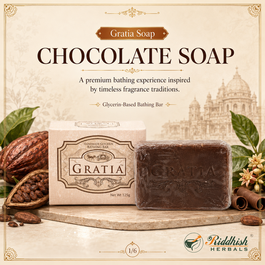 Gratia Handmade Glycerin Soap – Chocolate | Luxury Indulgent Fragrance Bathing Bar (125g)