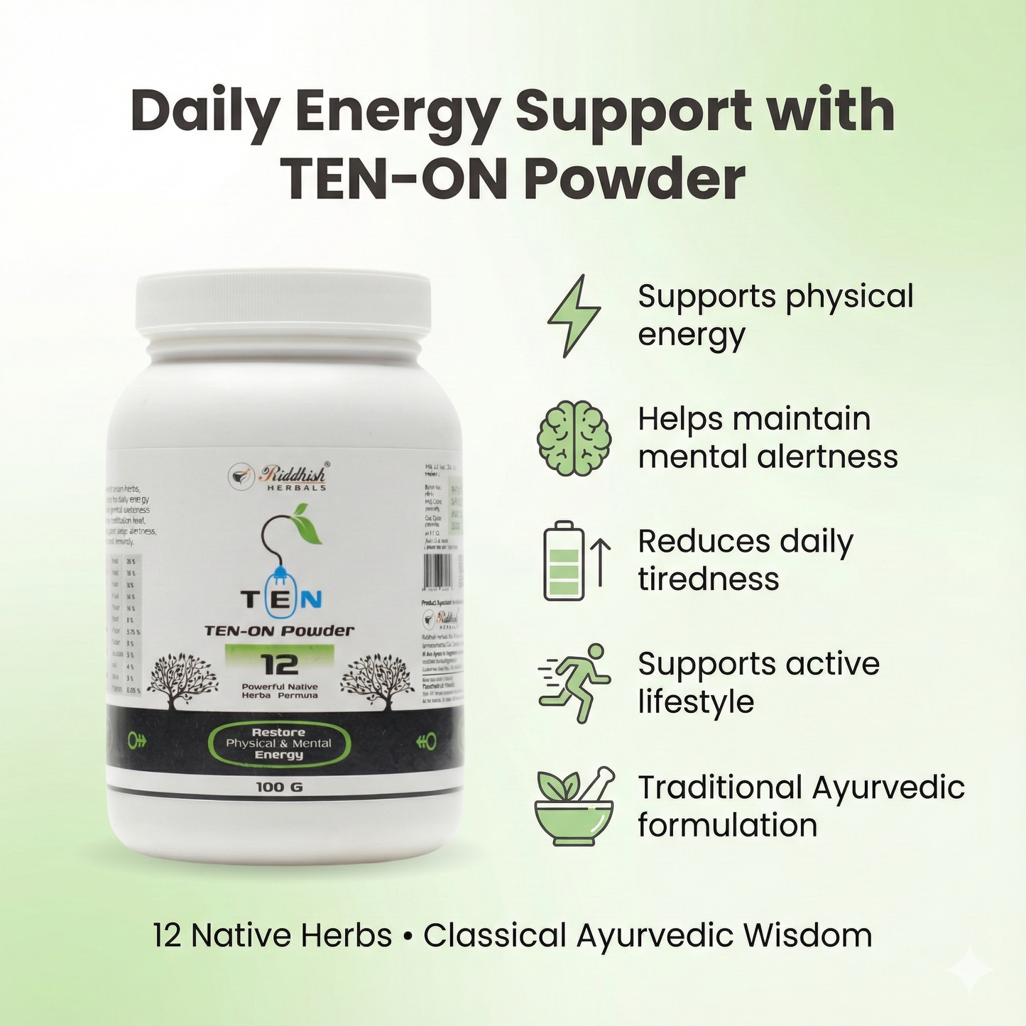 Ten On Powder 100gm | Ayurvedic Vitality & Wellness Support | Riddhish Herbals