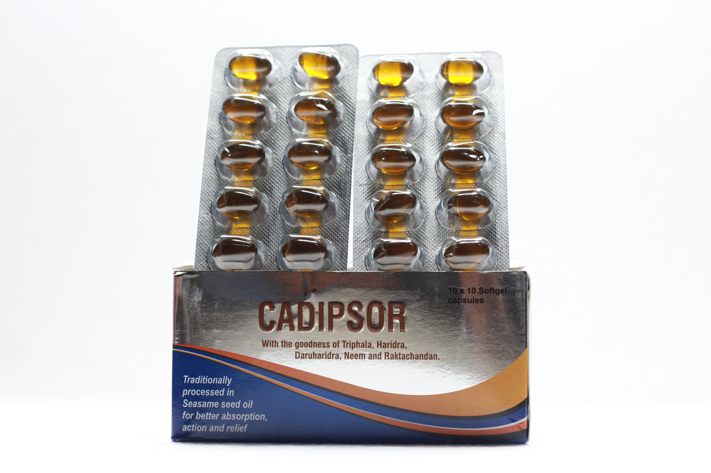 Cadipsor Softgel Capsules – Ayurvedic Skin-Care Formula – ChezGreen (Cadila) – 100 Softgels