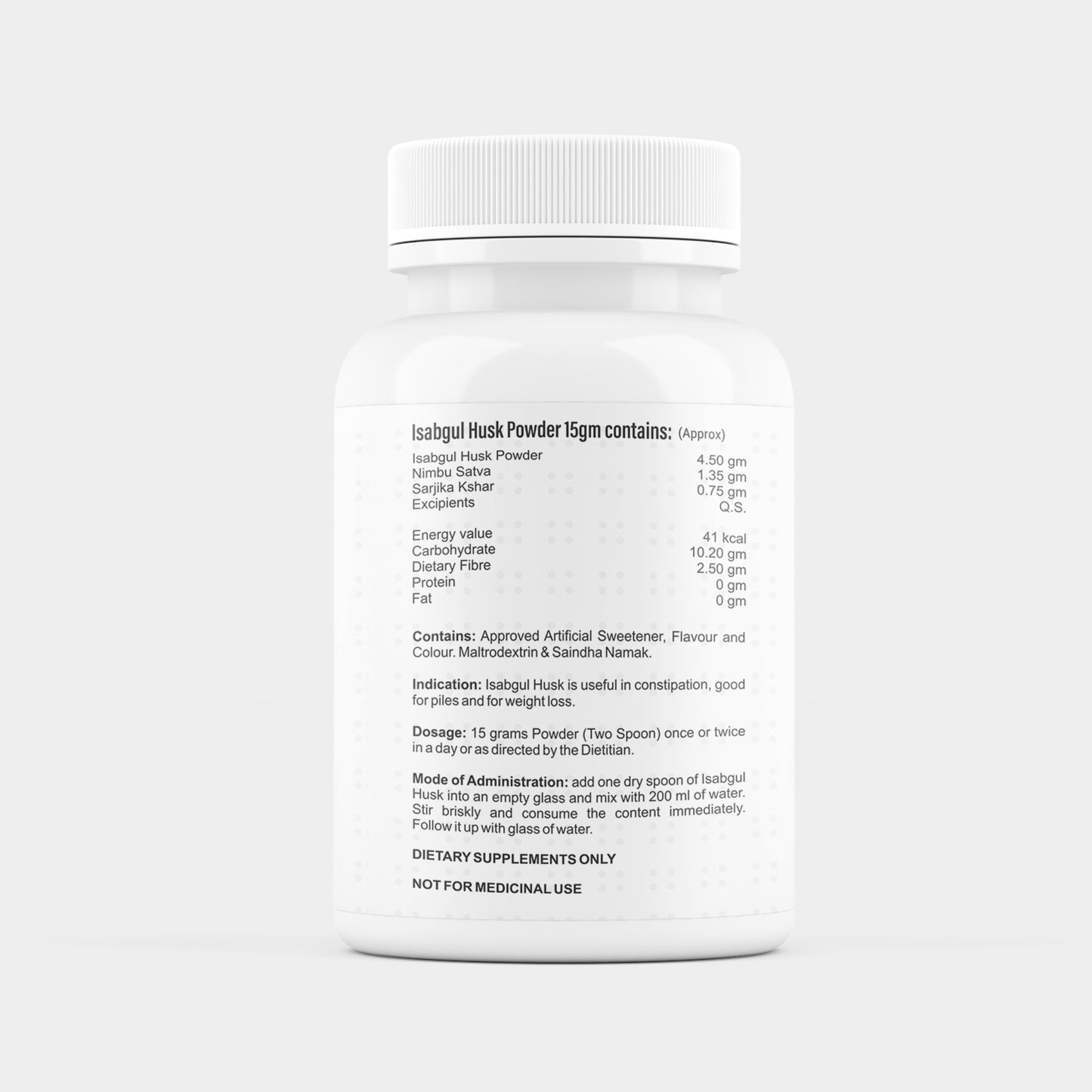 Isabgul Husk Powder orange flavour pack, no added sugar psyllium fibre — Riddhish Herbals 100g