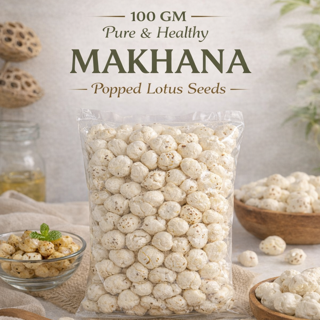 Riddhish Herbals Organic Makhana (Fox Nuts) | Euryale ferox | Ayurvedic Superfood & Protein Rich Healthy Snack