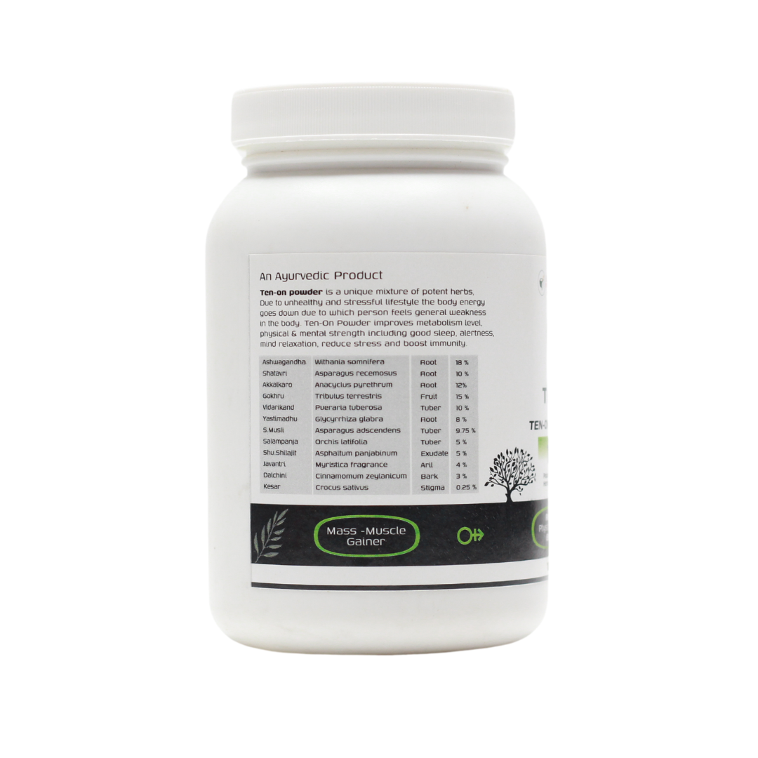 Ten On Powder | Shilajit Ashwagandha 12-Herb Blend | Riddhish Herbals | 100gm