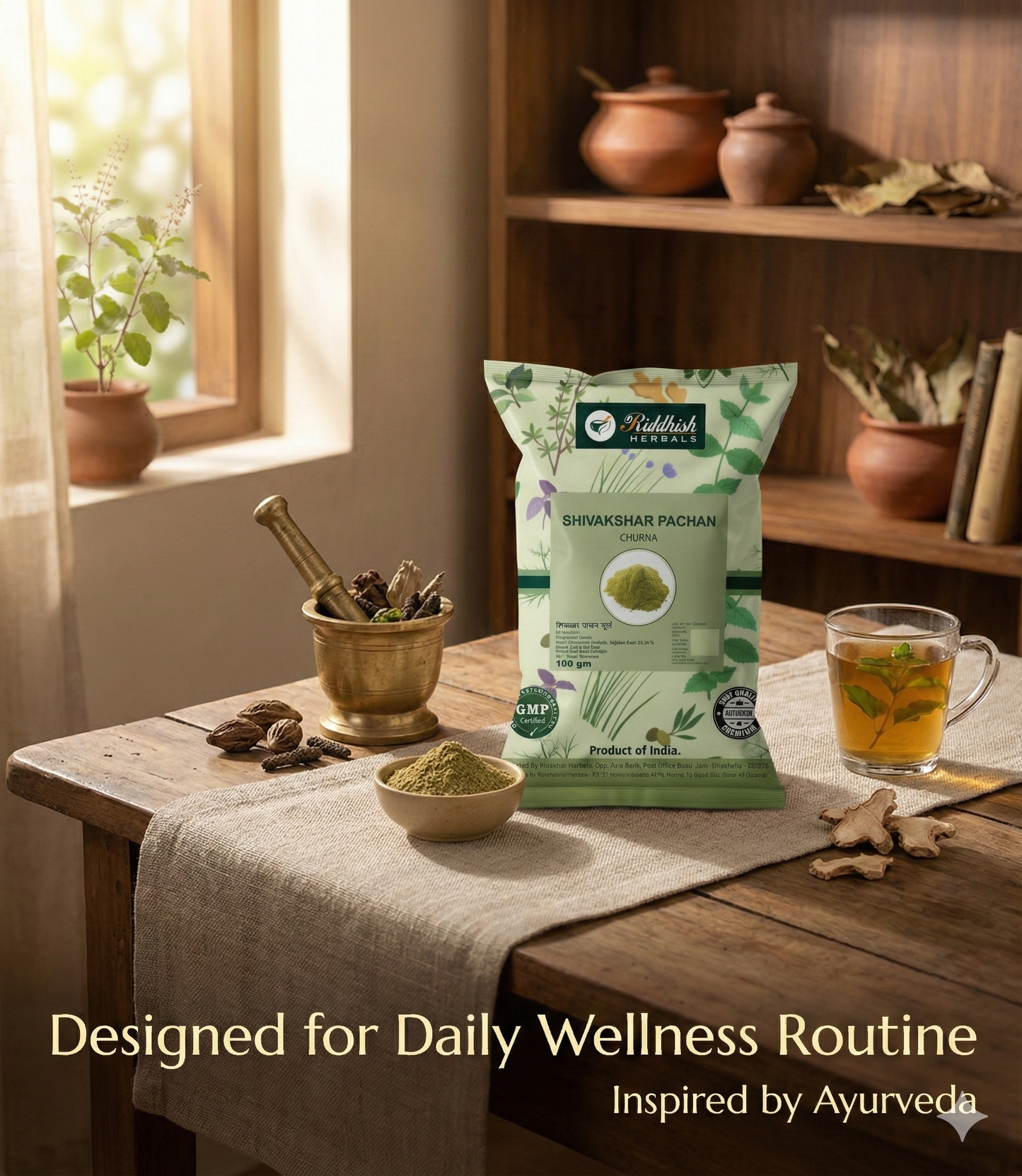 Shivakshar Pachan Churna 100gm | Riddhish Herbals | Ayurvedic Digestive Powder for Agni & Gut Wellness
