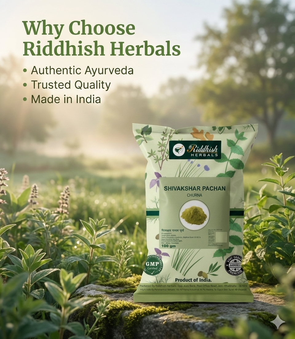 Shivakshar Pachan Churna 100gm | Riddhish Herbals | Ayurvedic Digestive Powder for Agni & Gut Wellness