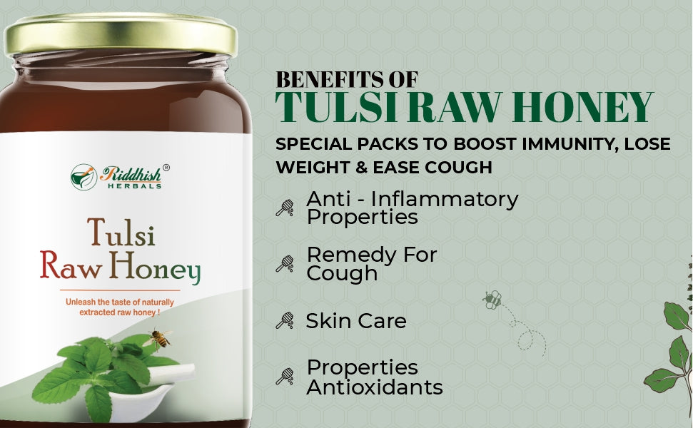 Tulsi Organic Raw Honey 500g | Natural Taste Honey | Raw and Unprocessed