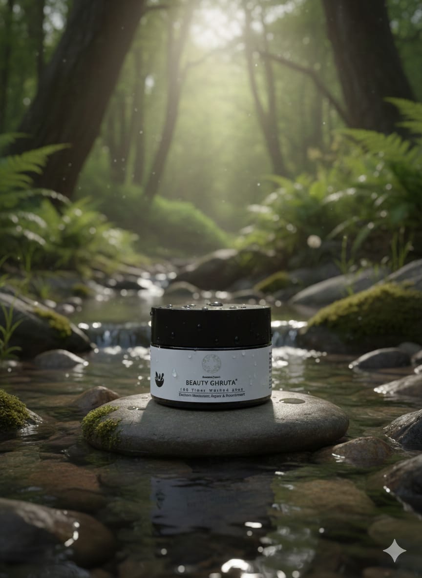 Basiclean Herb’s Beauty Ghruta Cream | 100x Washed Ghee | Shat Dhaut Ghrut | 25gm | Riddhish Herbals