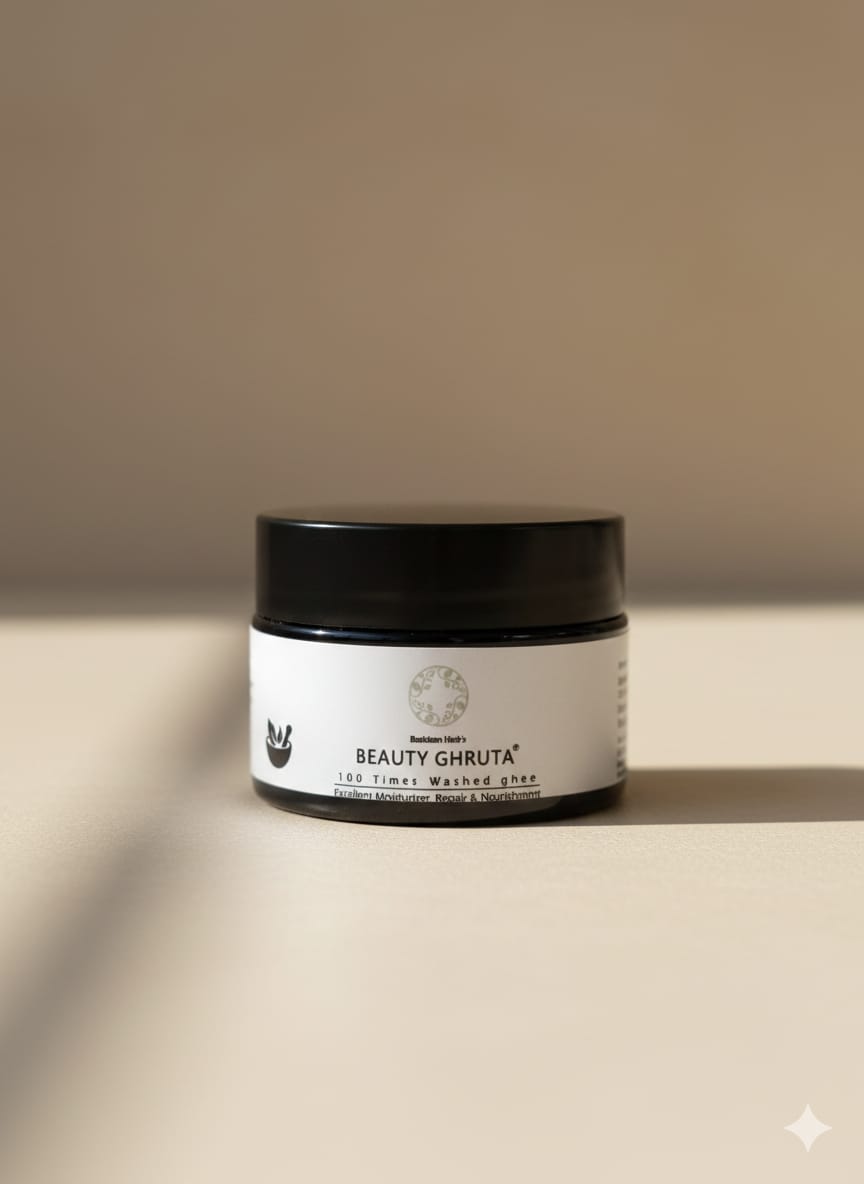 Basiclean Herb’s Beauty Ghruta Cream | 100x Washed Ghee | Shat Dhaut Ghrut | 25gm | Riddhish Herbals