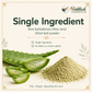 Aloe Vera Churna single ingredient infographic showing Aloe barbadensis dried leaf powder