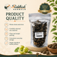 Amla Akha product quality infographic with whole dried amla form carefully selected raw material clean simple packing and single ingredient herbal product