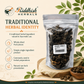 Amla Akha traditional herbal identity infographic with whole dried fruit pieces single ingredient product and herbal preparation context