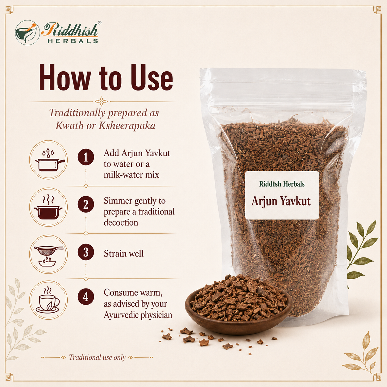 Arjun Yavkut how to use Kwath Ksheerapaka traditional decoction preparation infographic