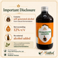 Ashwagandharishta self generated alcohol natural fermentation not exceeding 12 percent v/v disclosure infographic