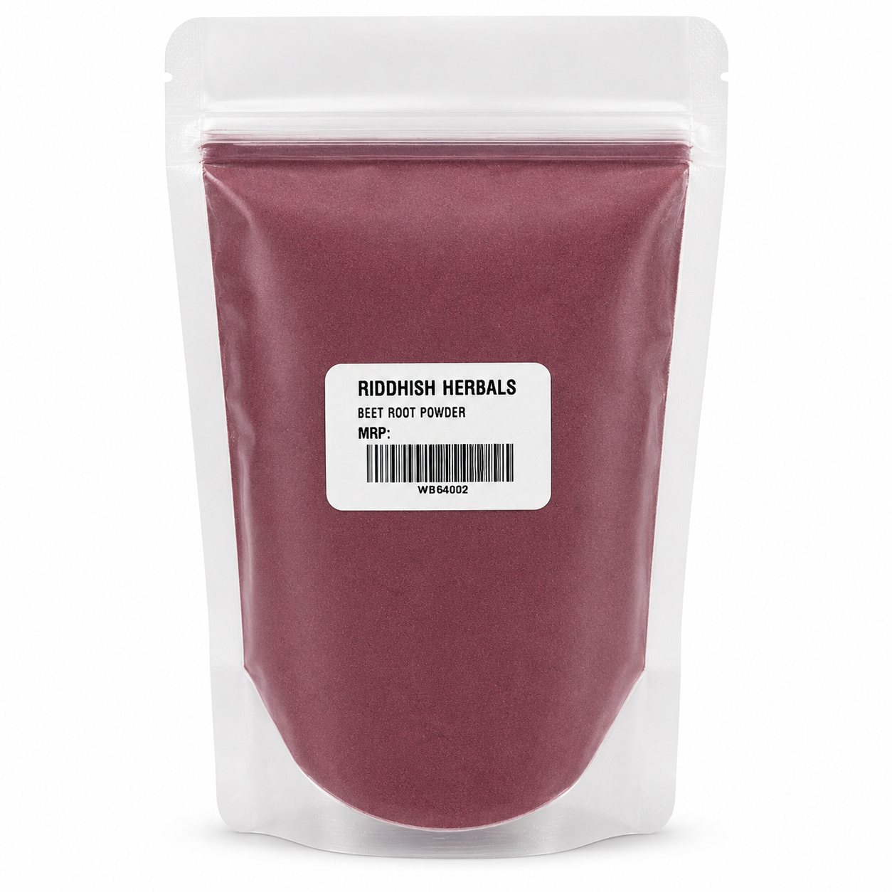 Beet Root Powder Riddhish Herbals front pouch mockup with MRP value removed