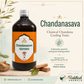Chandanasava Virgo classical Chandana cooling tonic infographic by Riddhish Herbals