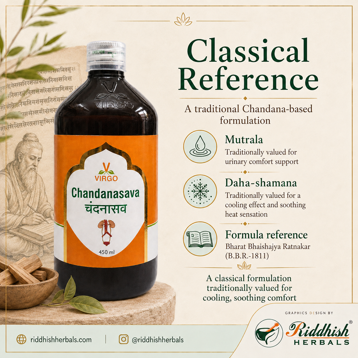 Chandanasava Virgo classical reference Mutrala Daha-shamana BBR 1811 infographic