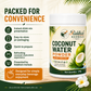 Riddhish Herbals Coconut Water Powder convenience and packaging infographic