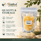 Gond Katira quality and storage infographic with whole crystal form no added colours or preservatives and airtight cool dry storage guidance