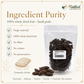 Himej Akhi ingredient purity 100 percent whole dried Haritaki fruit small grade no fillers no colours no preservatives infographic